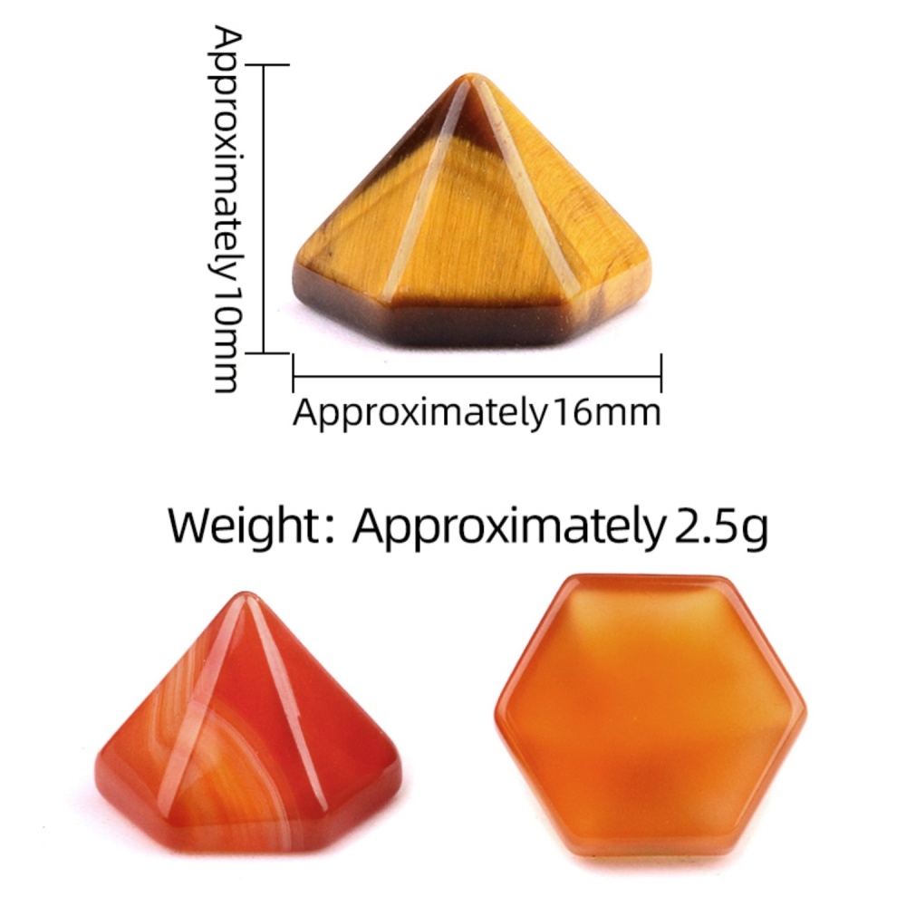 Handmade Craved Hexagonal Pyramid Cabochons Beads (10x16mm) for Making Jewelry