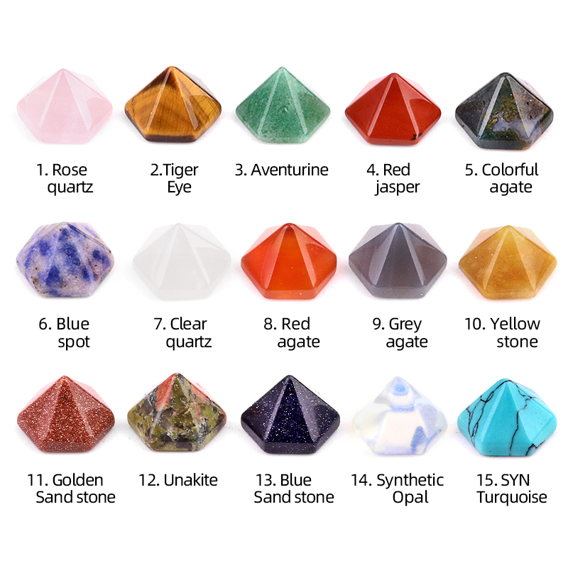 Handmade Craved Hexagonal Pyramid Cabochons Beads (10x16mm) for Making Jewelry