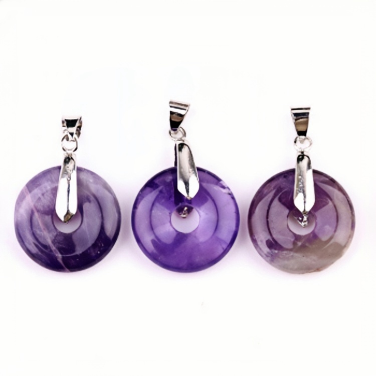 20MM Coin Stone Pendant for Making Jewelry Silver Clasp Pingan Charms