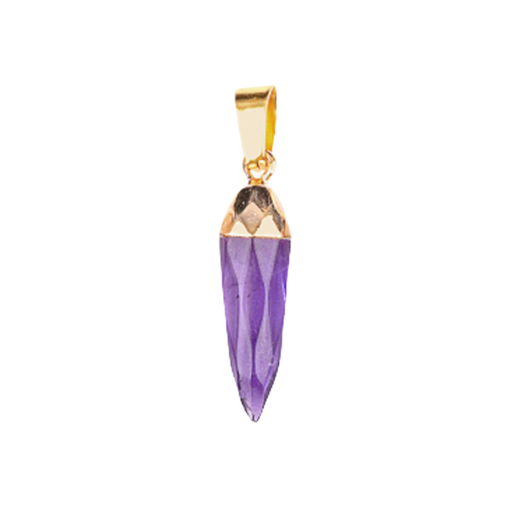 Handmade Craved Faceted Chili Gold Stone Pendant for Making Jewelry