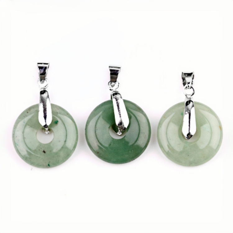 20MM Coin Stone Pendant for Making Jewelry Silver Clasp Pingan Charms