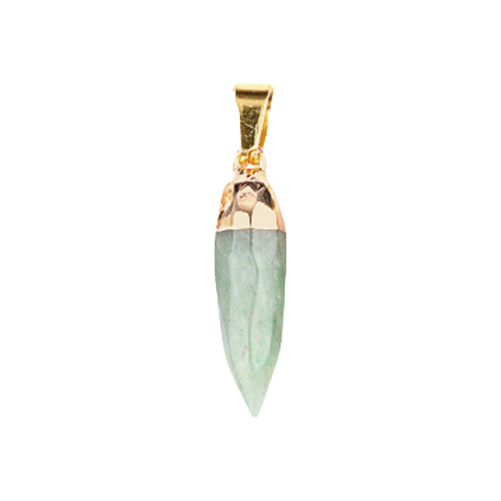 Handmade Craved Faceted Chili Gold Stone Pendant for Making Jewelry