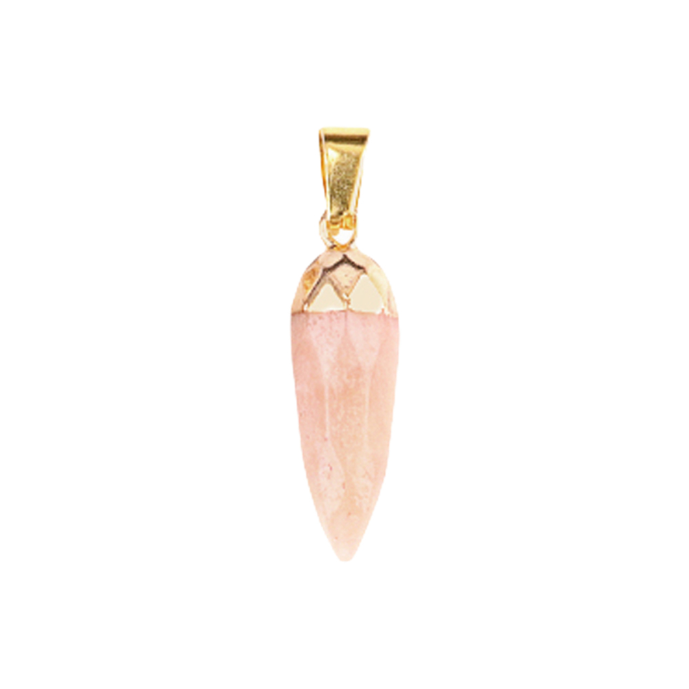 Handmade Craved Faceted Chili Gold Stone Pendant for Making Jewelry