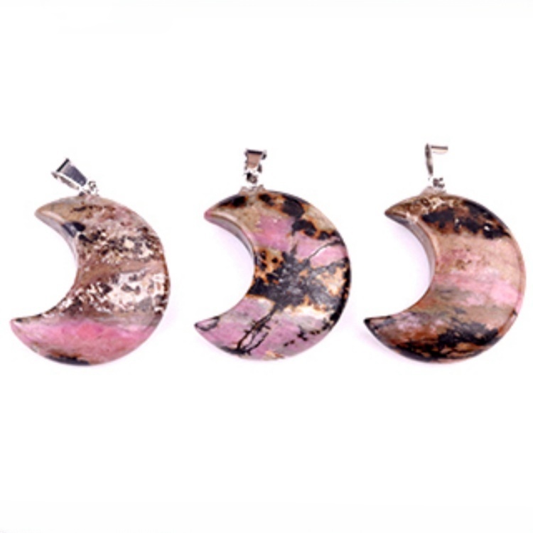 Sodalite 30MM Moon Stone Pendant for Making Jewelry