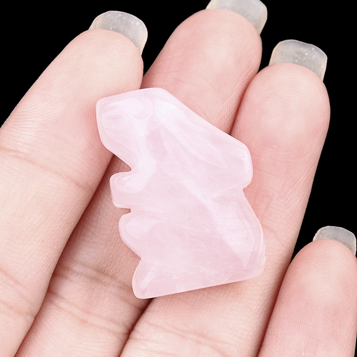 Handmade Carved 1.0Inch Gemstone Rabbit for Decoration  Animal Ornament