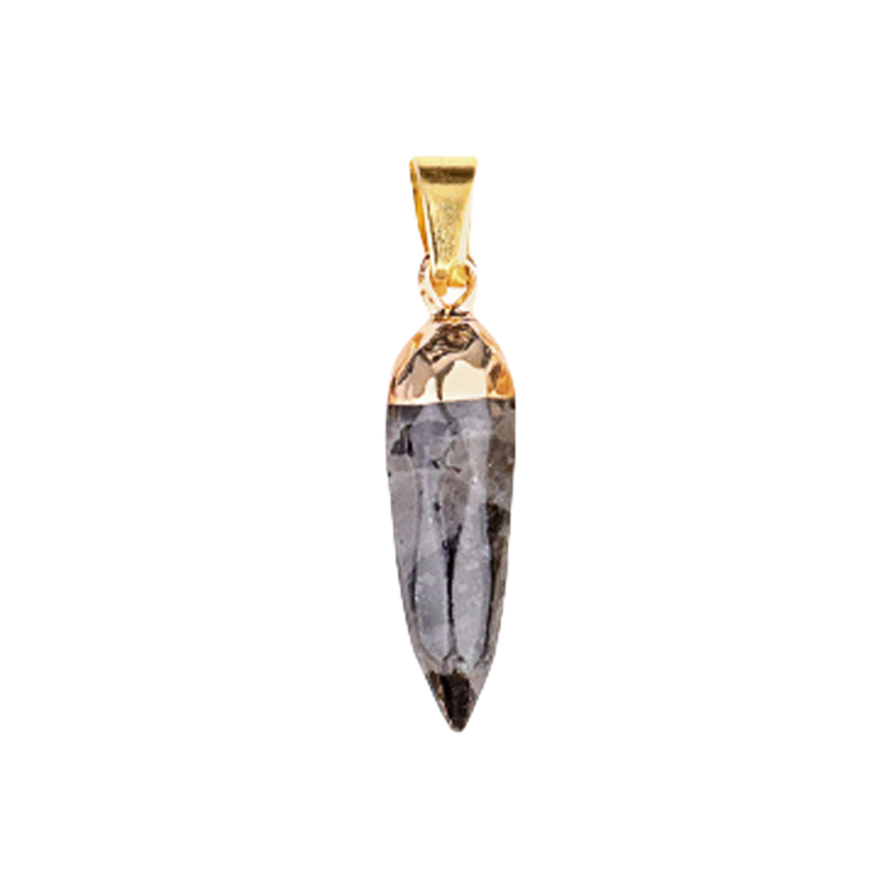Handmade Craved Faceted Chili Gold Stone Pendant for Making Jewelry