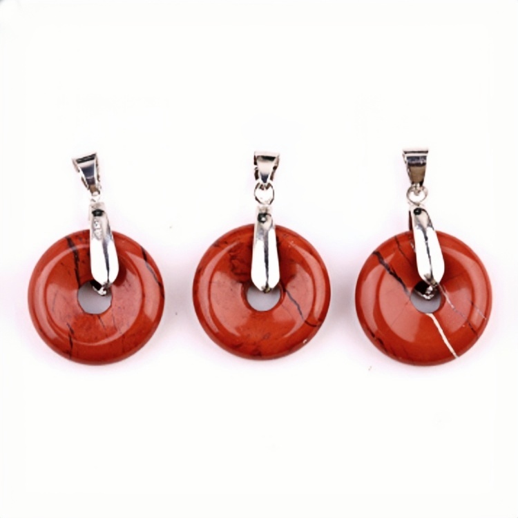 20MM Coin Stone Pendant for Making Jewelry Silver Clasp Pingan Charms