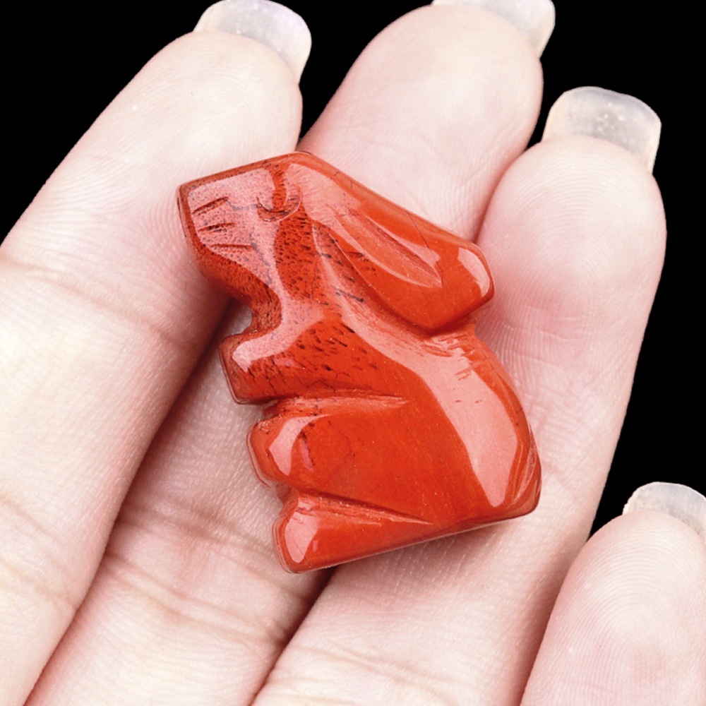 Unakite Jasper Handmade Carved 1.0Inch Gemstone Rabbit for Decoration  Animal Ornament