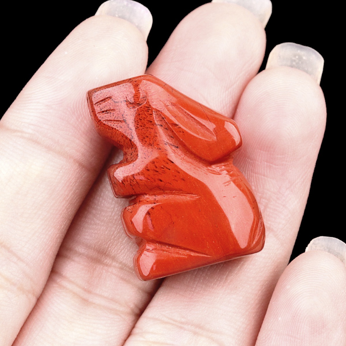 Handmade Carved 1.0Inch Gemstone Rabbit for Decoration  Animal Ornament