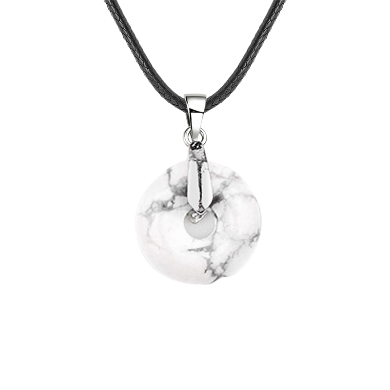 20MM Coin Stone Pendant for Making Jewelry Silver Clasp Pingan Charms