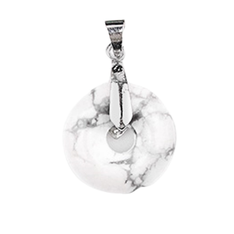 20MM Coin Stone Pendant for Making Jewelry Silver Clasp Pingan Charms