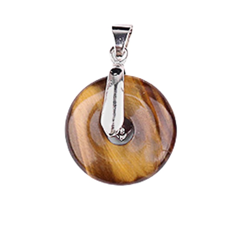 20MM Coin Stone Pendant for Making Jewelry Silver Clasp Pingan Charms