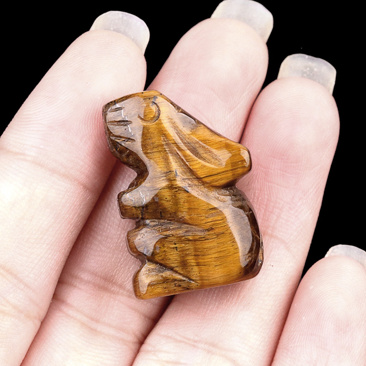 Green Aventurine Handmade Carved 1.0Inch Gemstone Rabbit for Decoration  Animal Ornament
