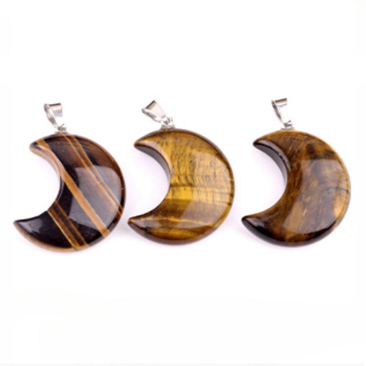 Sodalite 30MM Moon Stone Pendant for Making Jewelry