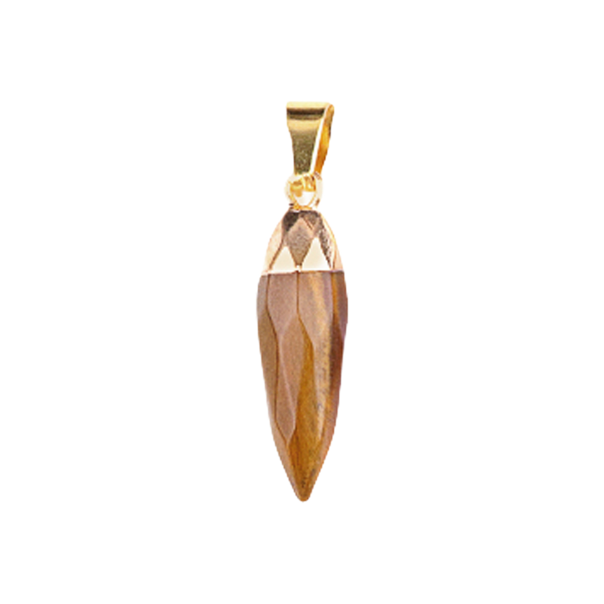 Handmade Craved Faceted Chili Gold Stone Pendant for Making Jewelry