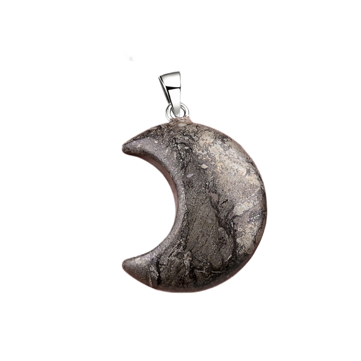 Black Obsidian 30MM Moon Stone Pendant for Making Jewelry