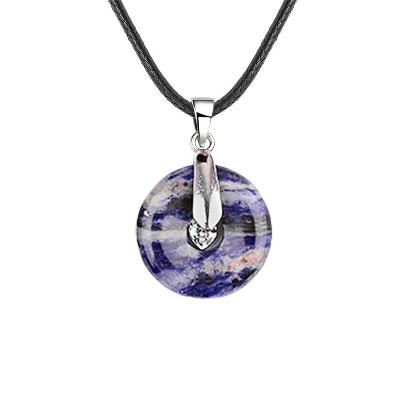 20MM Coin Stone Pendant for Making Jewelry Silver Clasp Pingan Charms