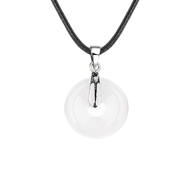 20MM Coin Stone Pendant for Making Jewelry Silver Clasp Pingan Charms