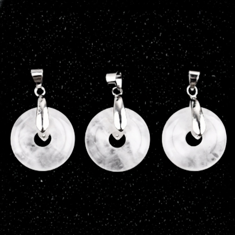 Howlite Turquoise 20MM Coin Stone Pendant for Making Jewelry Silver Clasp Pingan Charms