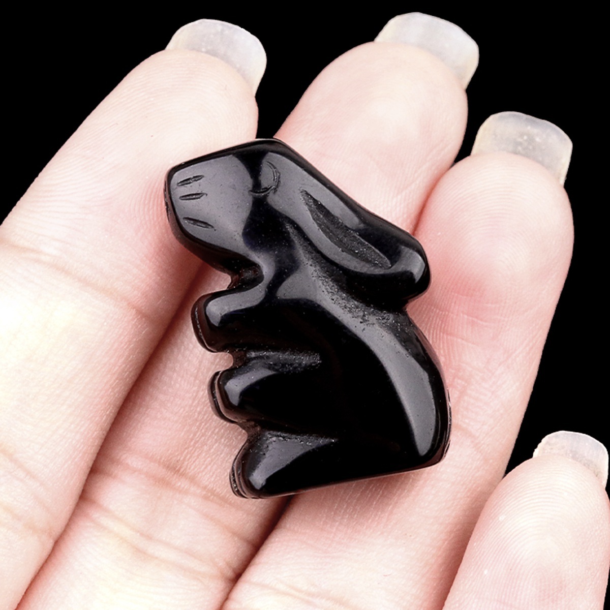 Handmade Carved 1.0Inch Gemstone Rabbit for Decoration  Animal Ornament