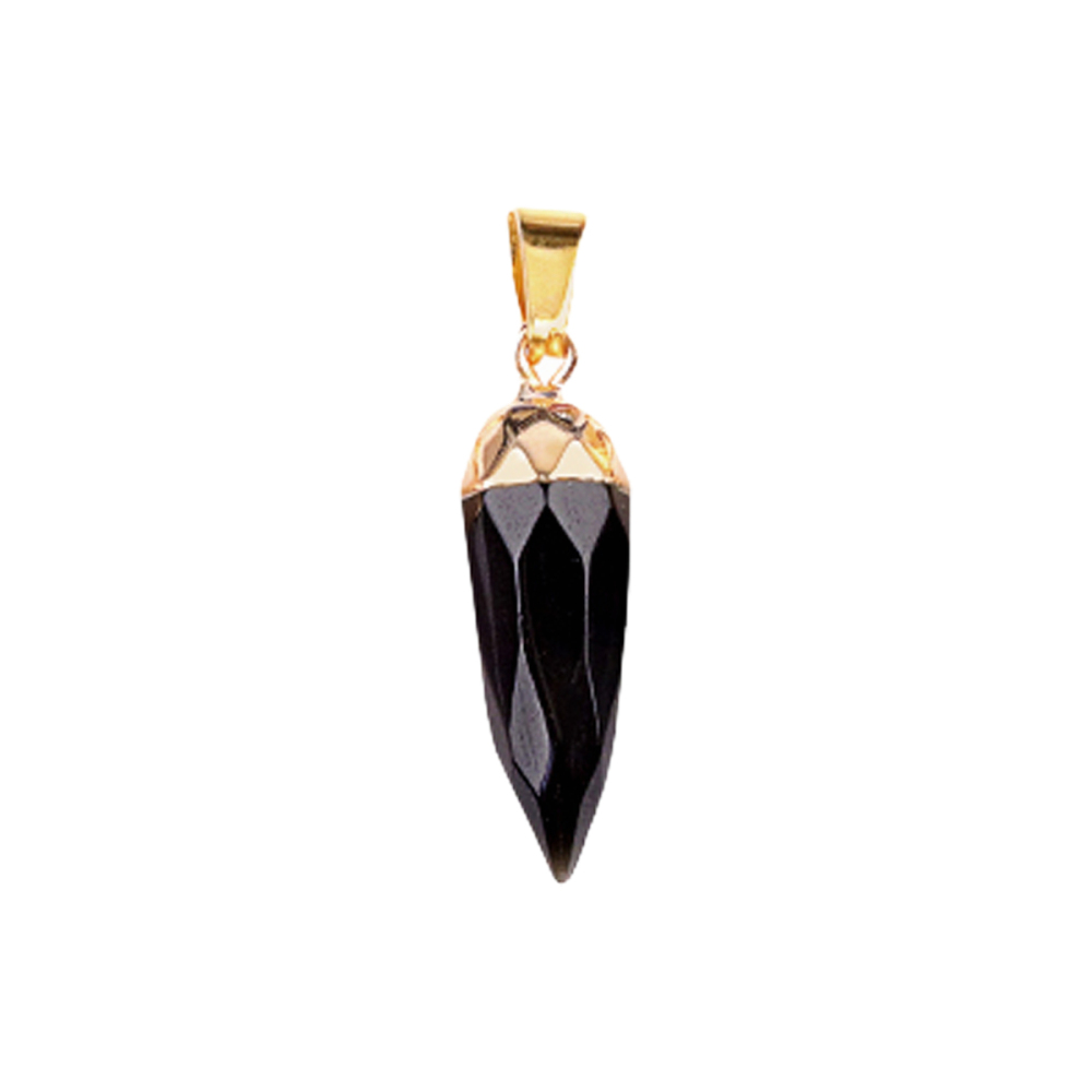 Handmade Craved Faceted Chili Gold Stone Pendant for Making Jewelry