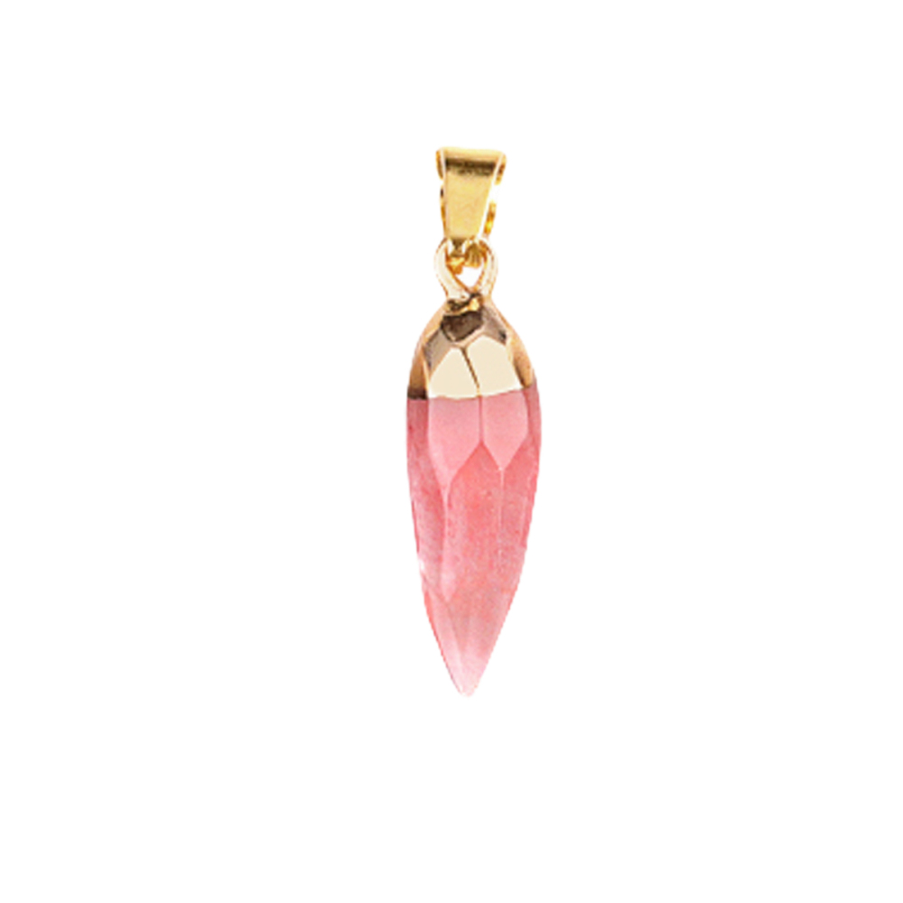 Handmade Craved Faceted Chili Gold Stone Pendant for Making Jewelry