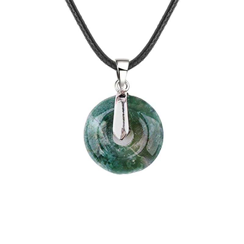 20MM Coin Stone Pendant for Making Jewelry Silver Clasp Pingan Charms