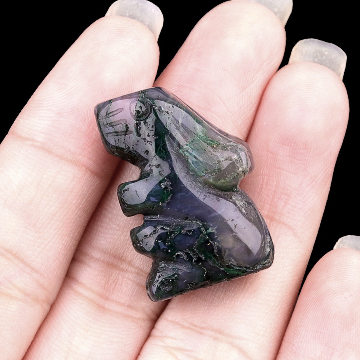 Handmade Carved 1.0Inch Gemstone Rabbit for Decoration  Animal Ornament