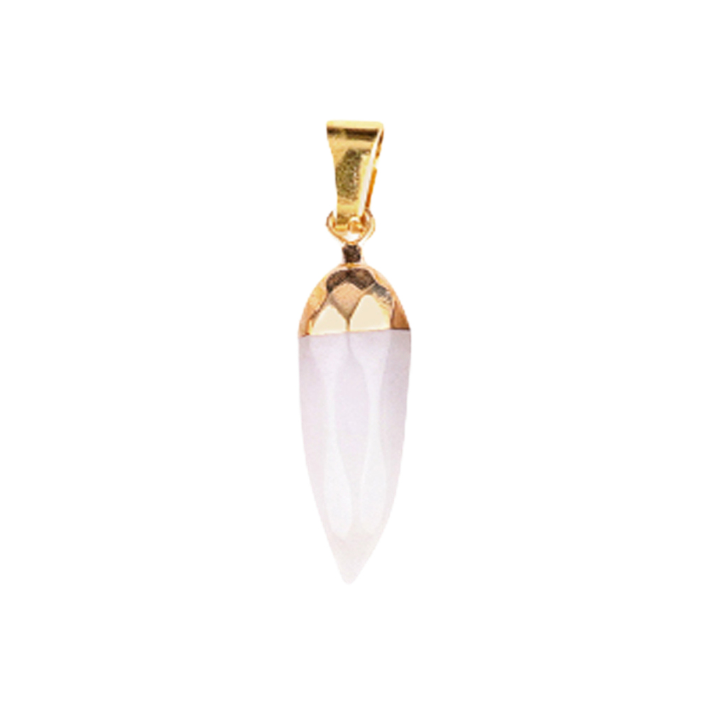 Handmade Craved Faceted Chili Gold Stone Pendant for Making Jewelry