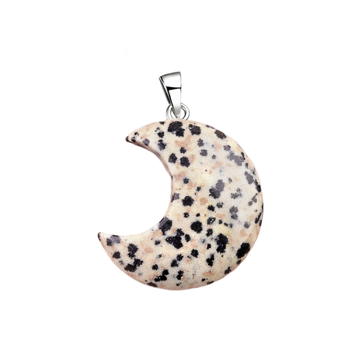 Black Obsidian 30MM Moon Stone Pendant for Making Jewelry
