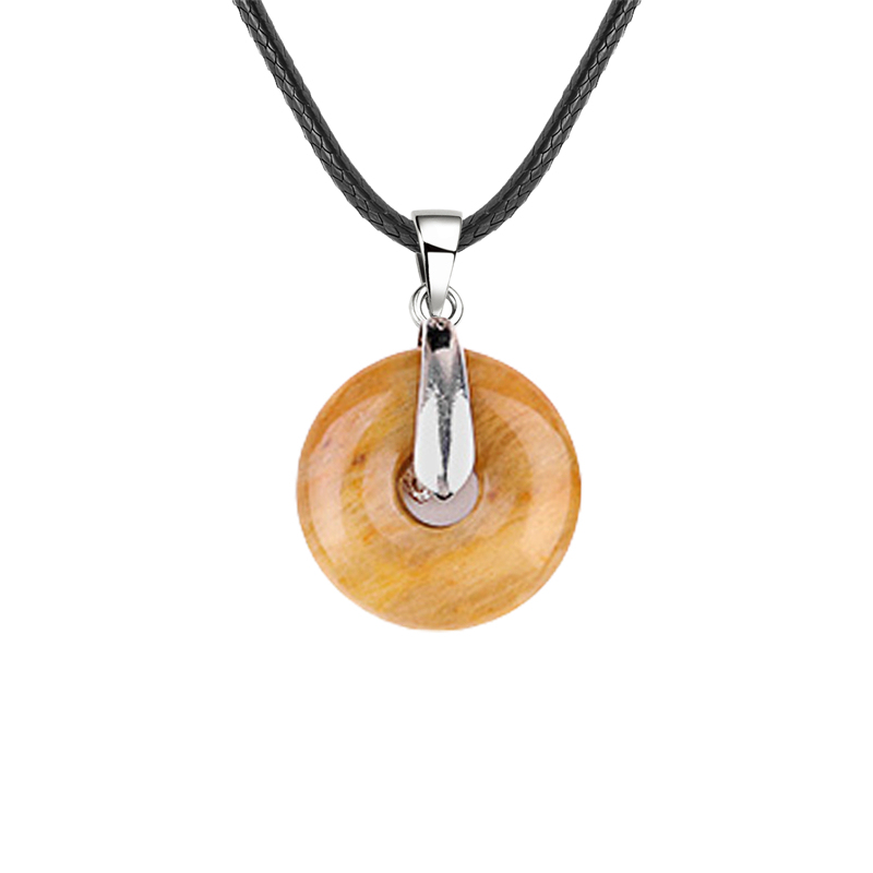 20MM Coin Stone Pendant for Making Jewelry Silver Clasp Pingan Charms