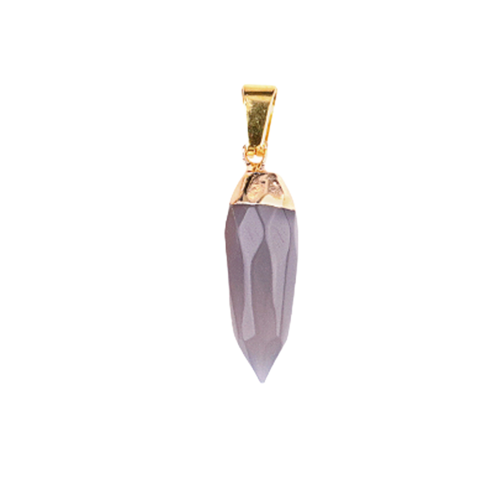 Handmade Craved Faceted Chili Gold Stone Pendant for Making Jewelry