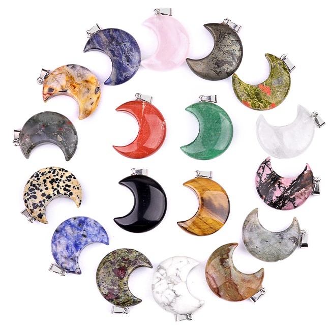 30MM Moon Stone Pendant for Making Jewelry