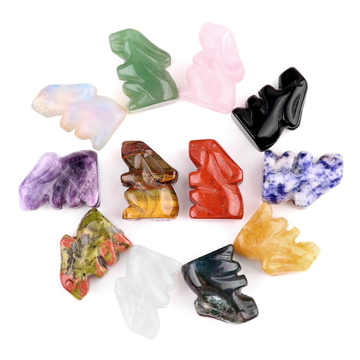 Handmade Carved 1.0Inch Gemstone Rabbit for Decoration  Animal Ornament