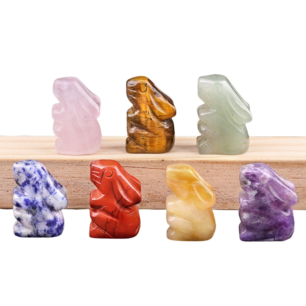 Handmade Carved 1.0Inch Gemstone Rabbit for Decoration  Animal Ornament