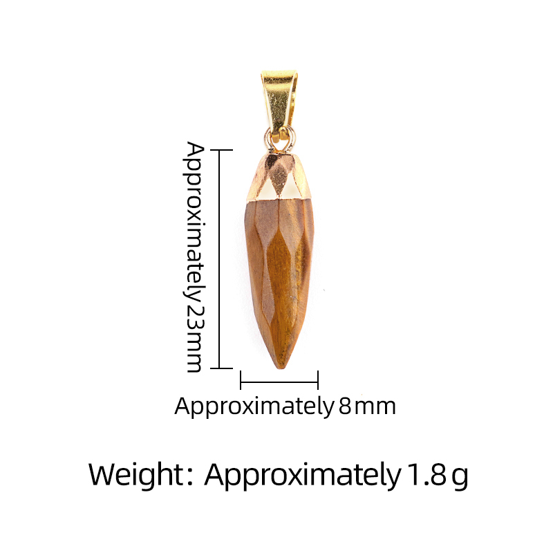 Handmade Craved Faceted Chili Gold Stone Pendant for Making Jewelry