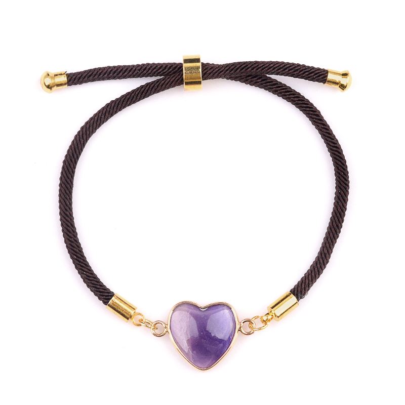 15mm Heart Wrapped Gold Connector Charms  Adjustable Stone Bracelet