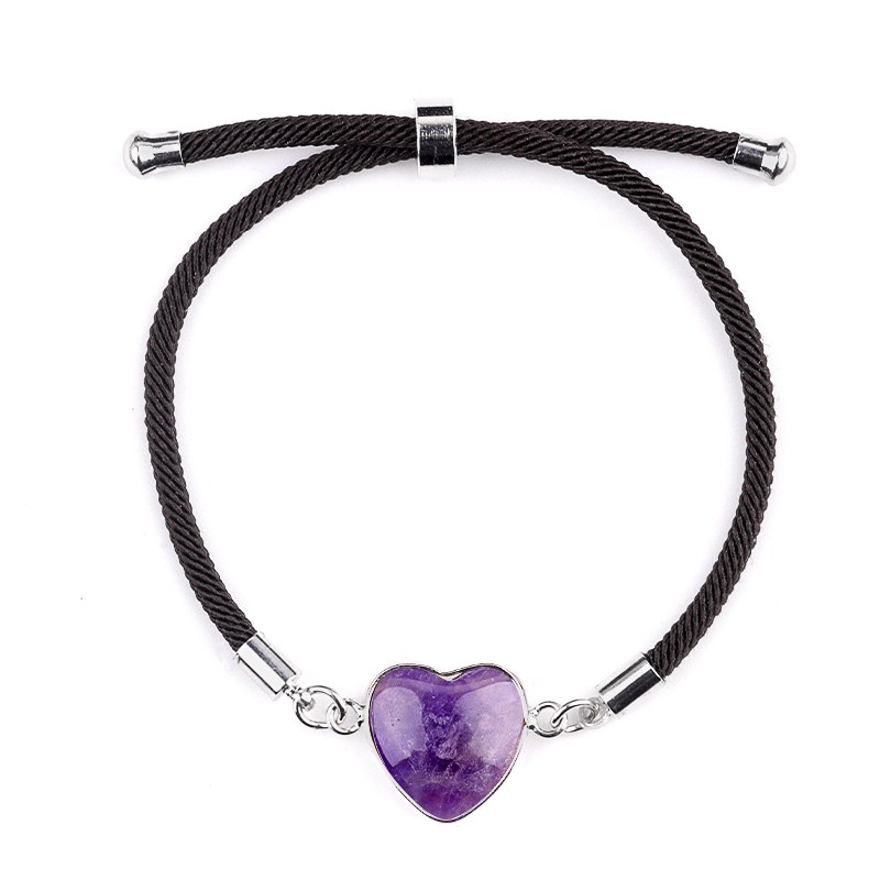 15mm Heart Wrapped Gold Connector Charms  Adjustable Stone Bracelet