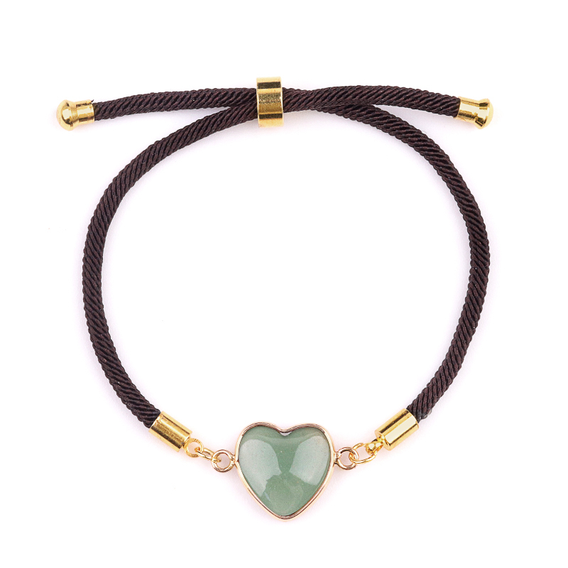 15mm Heart Wrapped Gold Connector Charms  Adjustable Stone Bracelet