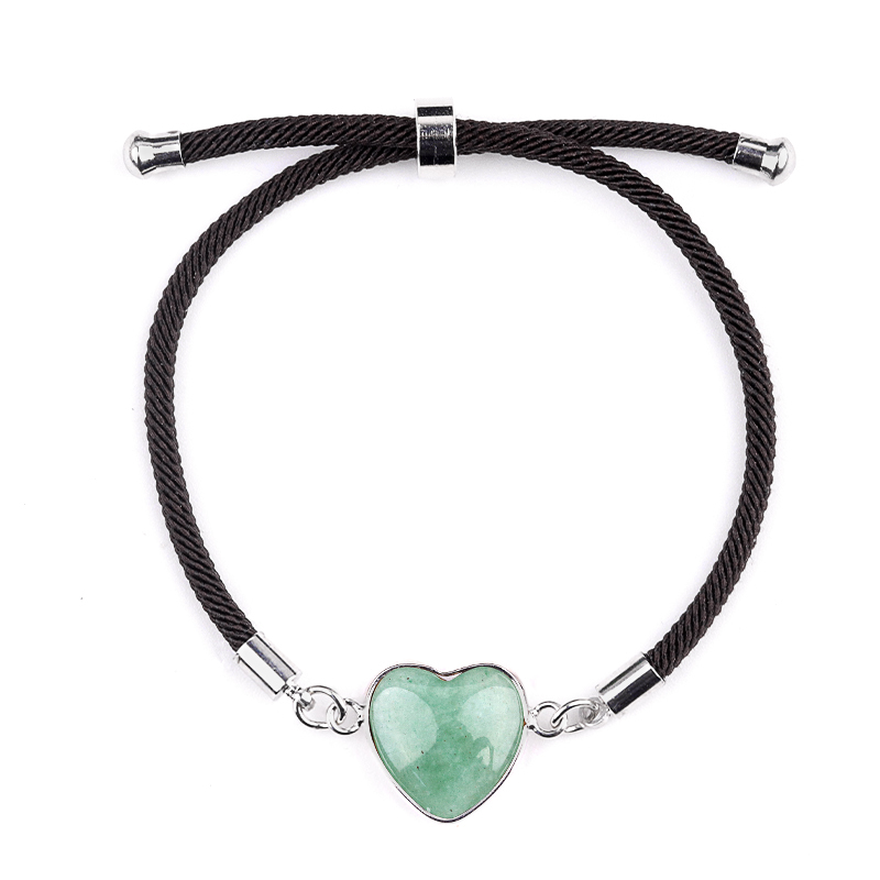 15mm Heart Wrapped Gold Connector Charms  Adjustable Stone Bracelet