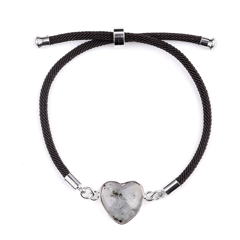 15mm Heart Wrapped Gold Connector Charms  Adjustable Stone Bracelet