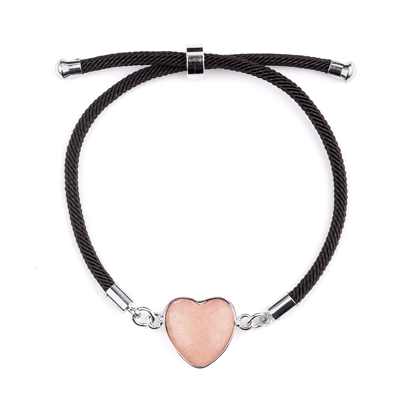 15mm Heart Wrapped Gold Connector Charms  Adjustable Stone Bracelet