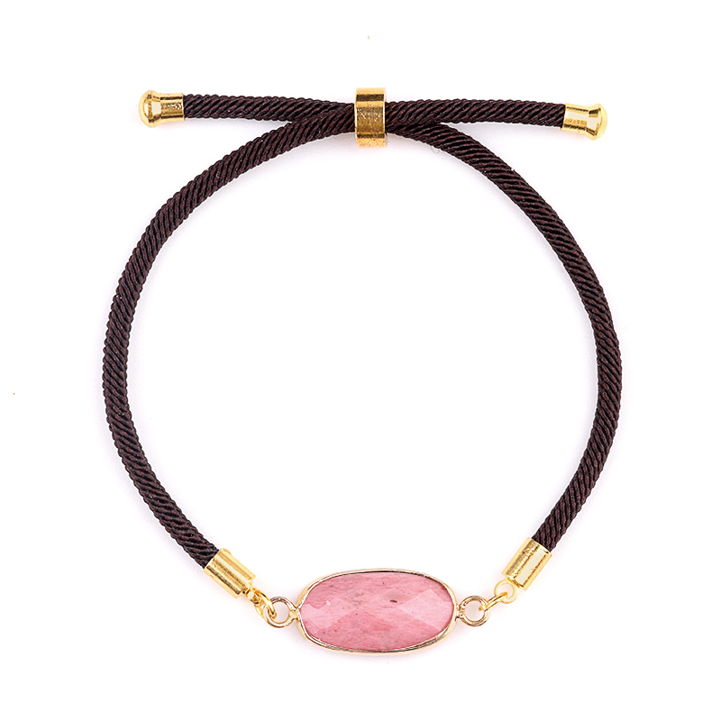 Amethyst Faceted Oval Beads Wrapped Gold Connector Charms  Adjustable Stone Bracelet