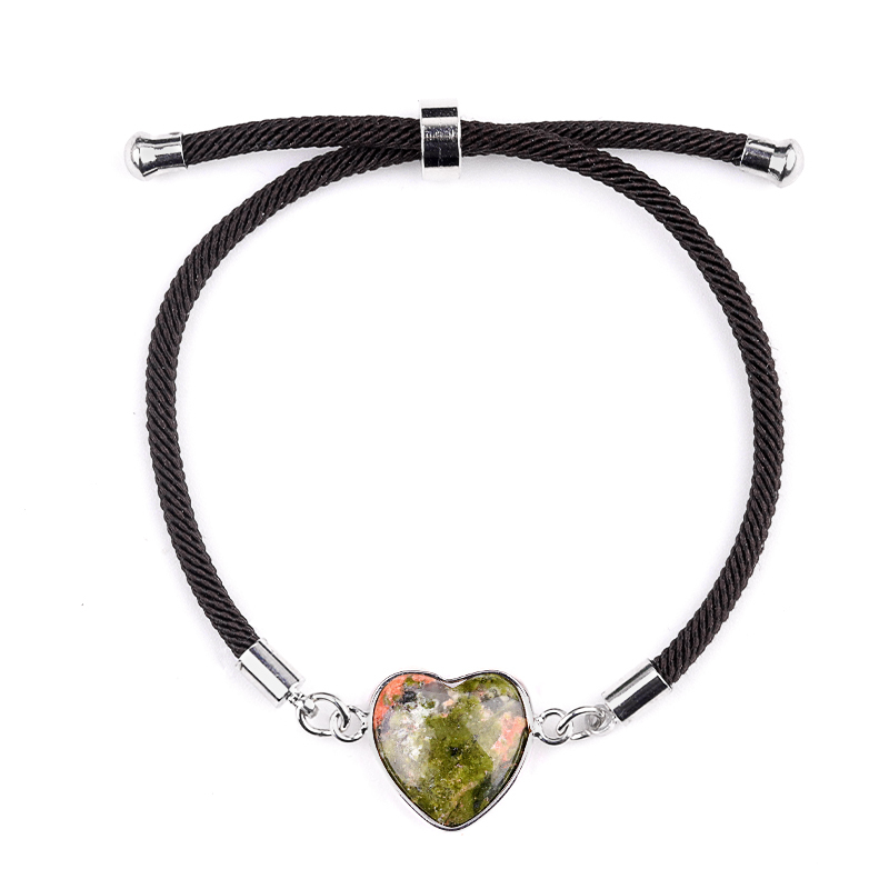 15mm Heart Wrapped Gold Connector Charms  Adjustable Stone Bracelet