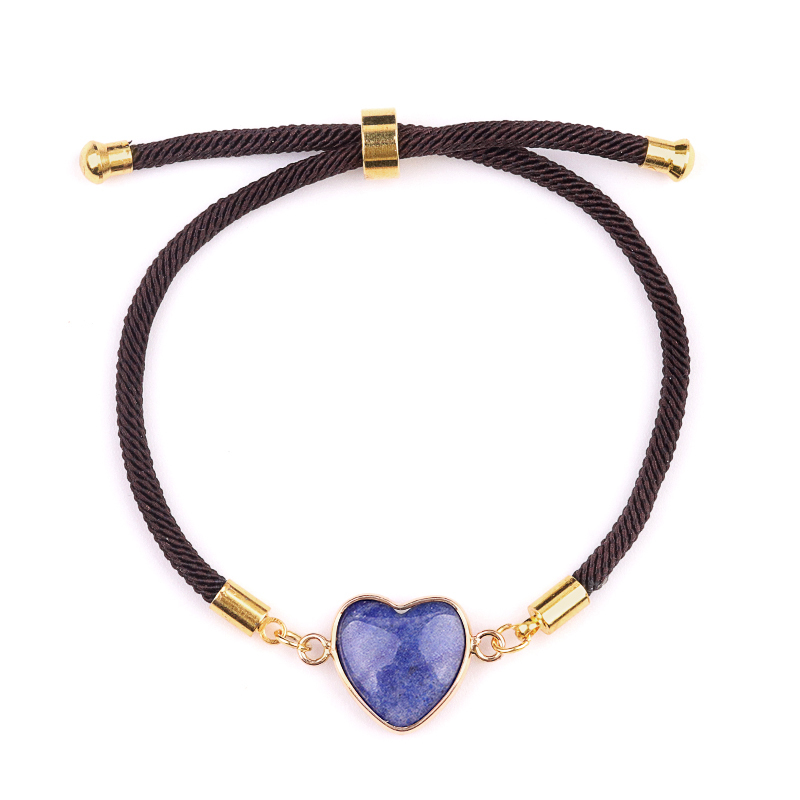 15mm Heart Wrapped Gold Connector Charms  Adjustable Stone Bracelet
