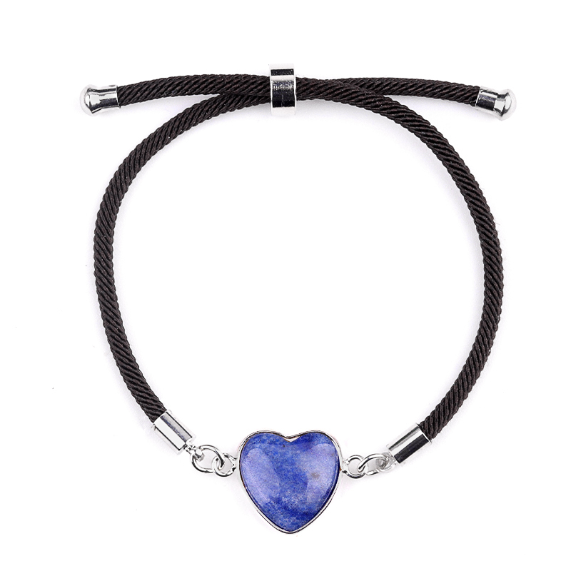 15mm Heart Wrapped Gold Connector Charms  Adjustable Stone Bracelet