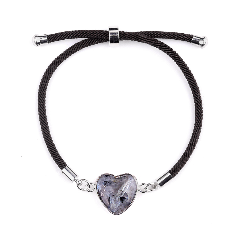 15mm Heart Wrapped Gold Connector Charms  Adjustable Stone Bracelet