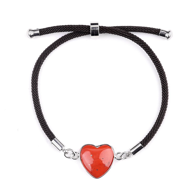 15mm Heart Wrapped Gold Connector Charms  Adjustable Stone Bracelet