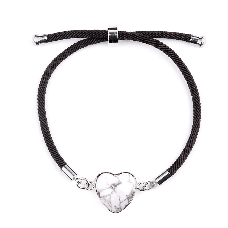 15mm Heart Wrapped Gold Connector Charms  Adjustable Stone Bracelet