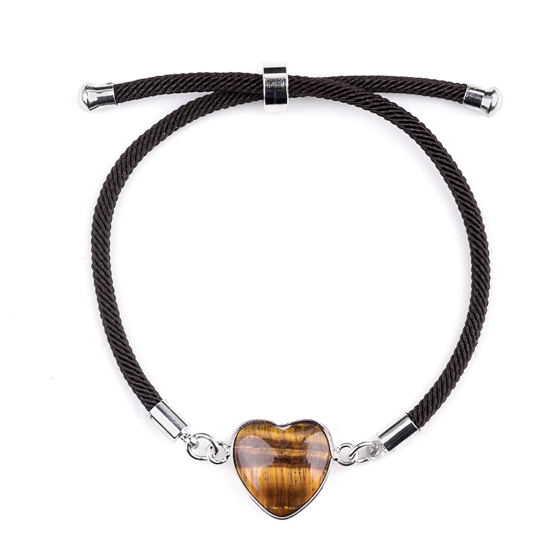 15mm Heart Wrapped Gold Connector Charms  Adjustable Stone Bracelet